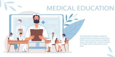 Flat cartoon character doctors vector illustration concept Stock Illustration