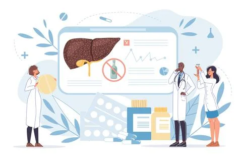 Flat cartoon character doctors at work vector illustration concept Stock Illustration