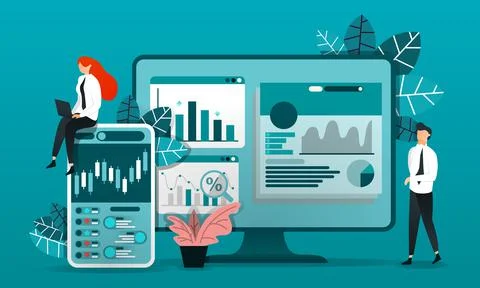 Flat cartoon character. vector illustration for technology, business.employee Stock Illustration