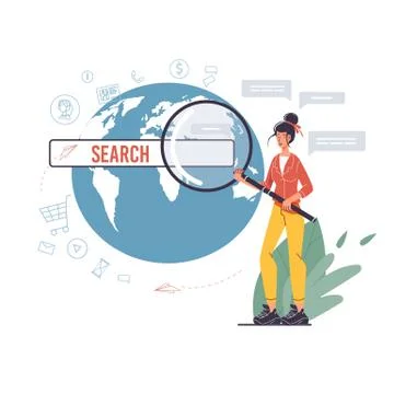 Flat cartoon character at work, vector illustration concept Stock Illustration