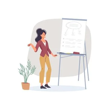 Flat cartoon character at work, vector illustration concept Stock Illustration