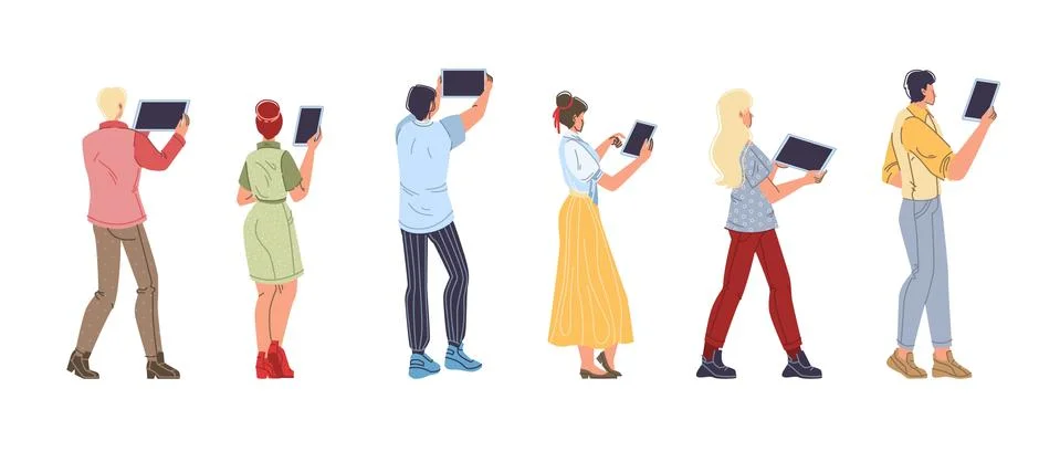 Flat cartoon characters set vector illustration concept Stock Illustration