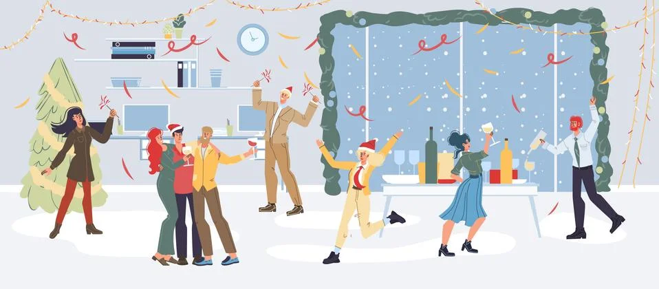 Flat cartoon characters set vector illustration concept Stock Illustration