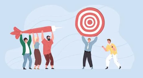 Flat cartoon characters,teamwork metaphor vector illustration concept Stock Illustration
