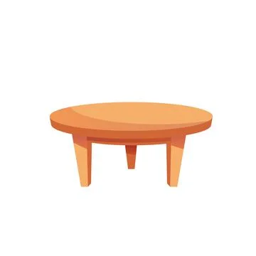 Flat cartoon coffee round table,home furniture,room interior elements vector Stock Illustration
