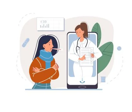 Flat cartoon doctor character vector illustration concept Stock Illustration