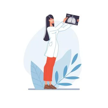 Flat cartoon doctor character vector illustration concept Stock Illustration