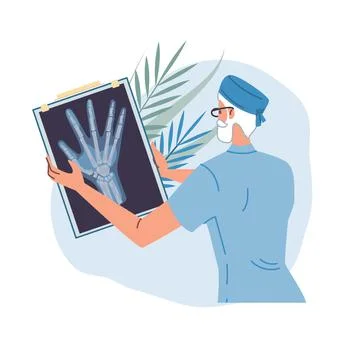 Flat cartoon doctor character vector illustration concept Illustrazione stock