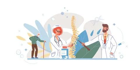 Flat cartoon doctor characters vector illustration concept Stock Illustration