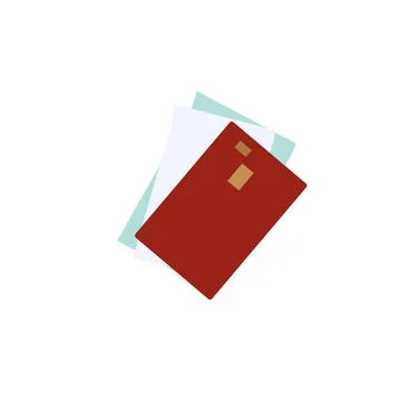 Flat cartoon folder and papers,reports and statistics maintaining vector Illustrazione stock