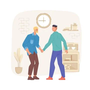 Flat cartoon friend characters communicate,vector illustration concept Stock Illustration