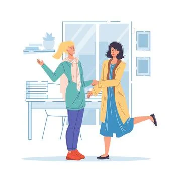 Flat cartoon friend characters communicate,vector illustration concept Stock Illustration