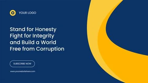Flat Cartoon Hand Drawn Thumbnail for International Anti-Corruption Day Bac.. Stock Illustration