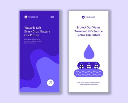 Flat Cartoon Hand Drawn World Water Day Vertical Banner Background Illustrati Stock Illustration