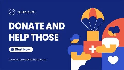 Flat Cartoon Hand Drawn World Humanitarian Day Social Media Thumbnail Backg.. Stock Illustration