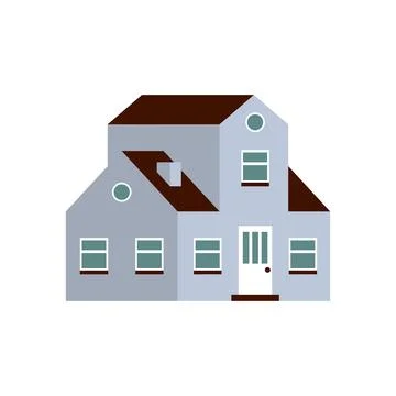 Flat cartoon house. Stock Illustration