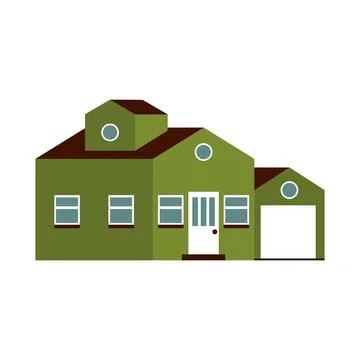 Flat cartoon house. Stock Illustration