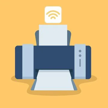Flat cartoon illustration of a multifunction printer Stock Illustration