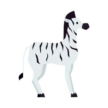 Flat cartoon isolated vector illustration of zebra Illustrazione stock