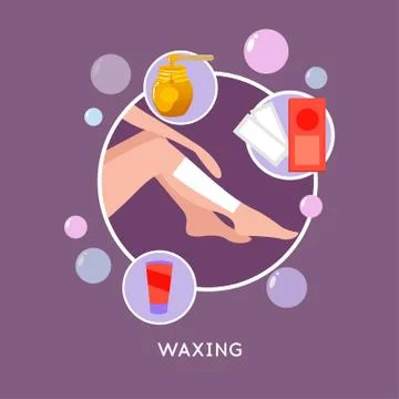 Flat cartoon legs with shaving effect, process, vector illustration Illustrazione stock
