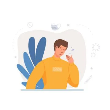 Flat cartoon patient character vector illustration concept Stock Illustration
