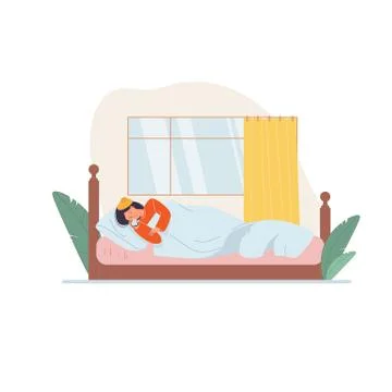 Flat cartoon patient character vector illustration concept 스톡 일러스트