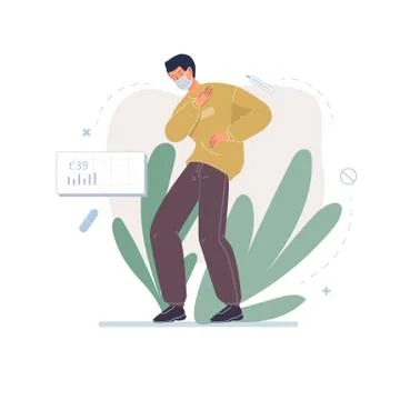 Flat cartoon patient character vector illustration concept 스톡 일러스트