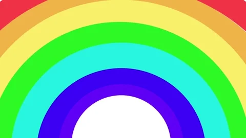 Flat cartoon rainbow draws on screen. Stock Footage 319812918