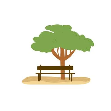 Flat cartoon scenery objects,city park elements vector illustration concept イラスト素材