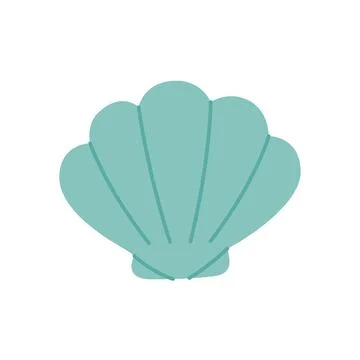Flat cartoon seashell, vector illustration of marine object for ocean and beach Illustrazione stock