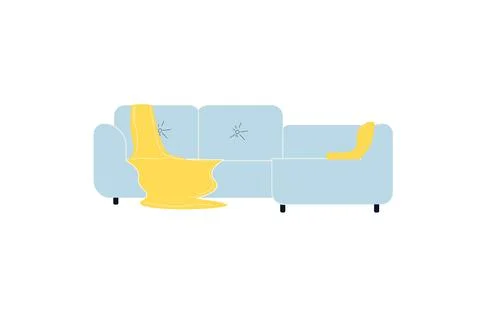 Flat cartoon sectional sofa,room interior elements for home life comfort vector Stock Illustration