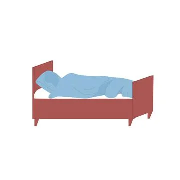 Flat cartoon single bed,room interior elements for home life comfort vector Stock Illustration