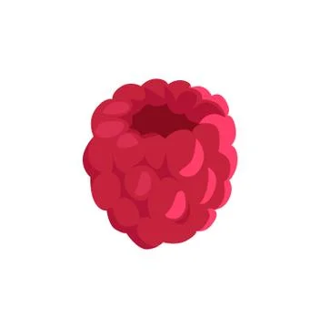 Flat Cartoon Small Rich Forest Raspberry Cutout Illustrazione stock