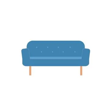 Flat cartoon sofa,living room interior elements for home life comfort vector Illustrazione stock