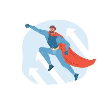 Flat cartoon superhero character vector illustration concept Stock Illustration
