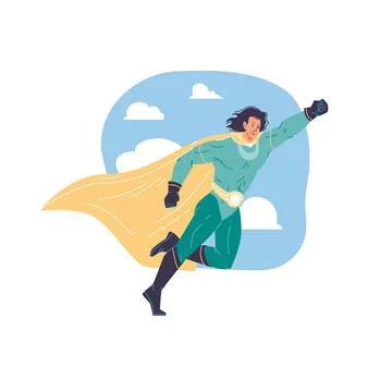 Flat cartoon superhero character vector illustration concept Stock-Illustration