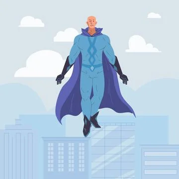 Flat cartoon superhero character vector illustration concept Illustrazione stock