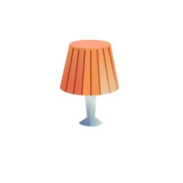 Flat cartoon table lamp,room interior elements for home life comfort vector Illustrazione stock