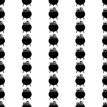 Flat cartoon Vector Halloween seamless pattern background Illustrazione stock
