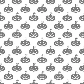Flat cartoon Vector Halloween seamless pattern background Stock Illustration
