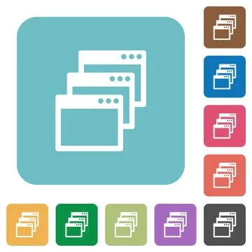 Flat Cascade window view mode icons 库存插图