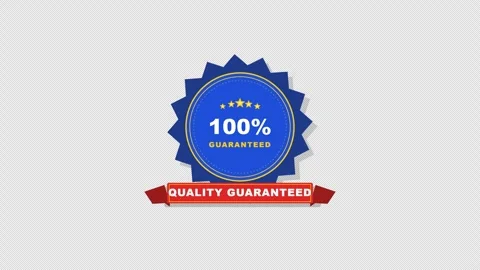 Flat Certified Guarantee Ribbon Stamp Quality Badge with Subtle Oscillating Stock Footage 346753942
