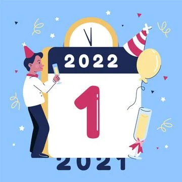 Flat changing year illustration Stock Illustration