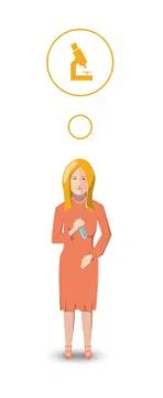 Flat character, biologist with profession icon Stock Illustration