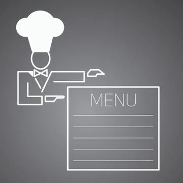 Flat character Chef menu Stock Illustration