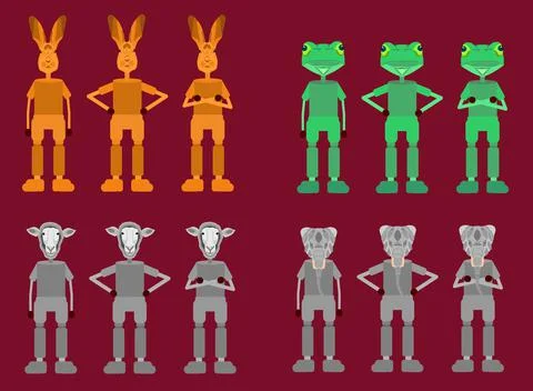 Flat Character Illustrazione stock