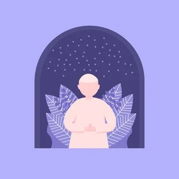 Flat Character Minal Aidin Wal Faizin Stock Illustration