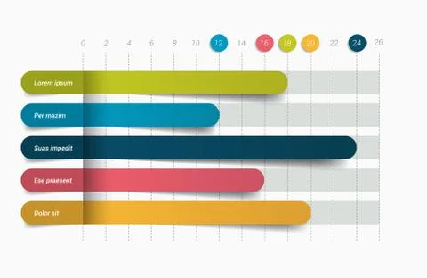 Flat chart, graph. Simply color editable. Infographics elements. Stock Illustration