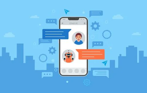 Flat Chat Ai Background Stock Illustration