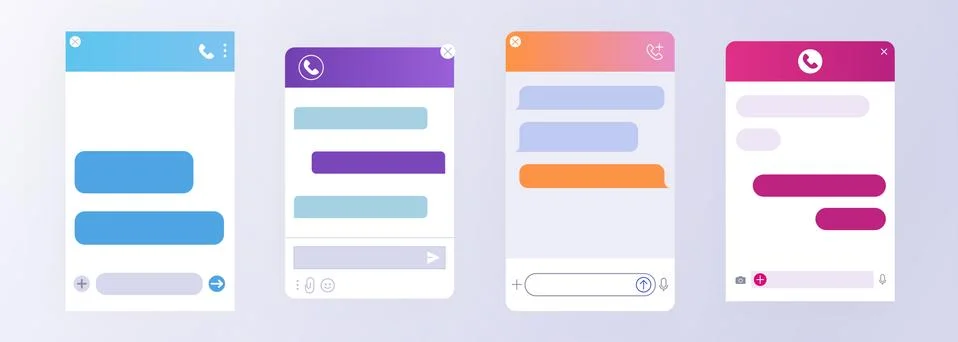 Flat chat bot dialoge windows for customer support. Stock Illustration